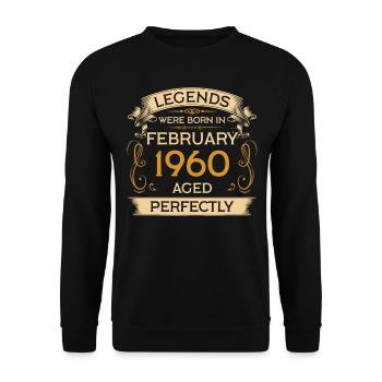 Legends Were Born anniversaire en février 1960 - Sweat-shirt Unisexe - noir - Devant - Alina (178cm) & Michal (187cm)