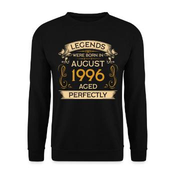 Birthday Legends Were Born Ins August 1996 - Unisex Sweatshirt - black - Front - Alina (178cm) & Michal (187cm)