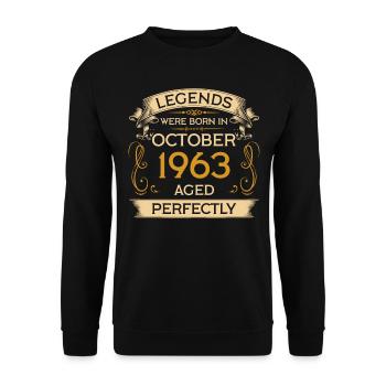 Birthday Legends Were Born Ins October 1963 - Unisex Sweatshirt - black - Front - Alina (178cm) & Michal (187cm)