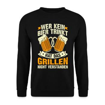 Grillmeister Männer Geschenke - Unisex Pullover - Schwarz - Vorne - Alina (178cm) & Michal (187cm)
