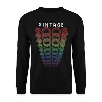 Vintage 2008 Year of birth 2008 Vintage Birthday - Unisex Sweatshirt - black - Front - Alina (178cm) & Michal (187cm)