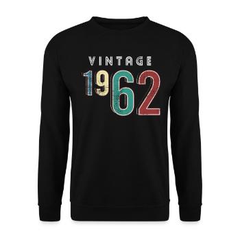 Millésime 1962 Anniversaire Né année 1962 - Sweat-shirt Unisexe - noir - Devant - Alina (178cm) & Michal (187cm)