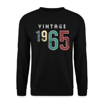 Vintage 1965 Birthday Born year 1965 - Unisex Sweatshirt - black - Front - Alina (178cm) & Michal (187cm)