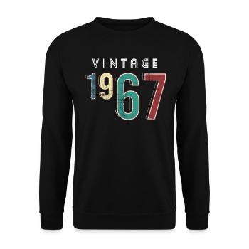 Millésime 1967 Anniversaire Né année 1967 - Sweat-shirt Unisexe - noir - Devant - Alina (178cm) & Michal (187cm)