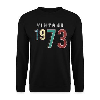 Vintage 1973 Birthday Born year 1973 - Unisex Sweatshirt - black - Front - Alina (178cm) & Michal (187cm)