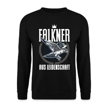 Greifvogel Beizjagd Spruch Falkner Vogelfreunde - Unisex Pullover - Schwarz - Vorne - Alina (178cm) & Michal (187cm)