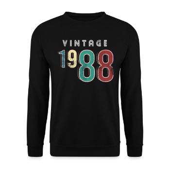 Millésime 1988 Anniversaire Né année 1988 - Sweat-shirt Unisexe - noir - Devant - Alina (178cm) & Michal (187cm)
