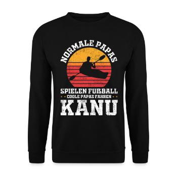 Kanurennsport Kanusport Sport Kanu Papa Vater - Unisex Pullover - Schwarz - Vorne - Alina (178cm) & Michal (187cm)