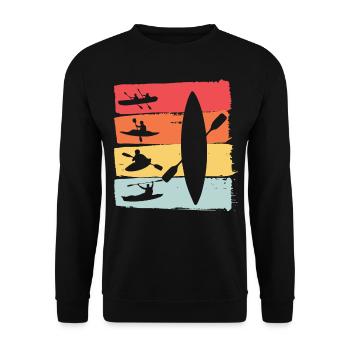 Kanurennsport Kanu Retro Geschenk - Unisex Pullover - Schwarz - Vorne - Alina (178cm) & Michal (187cm)