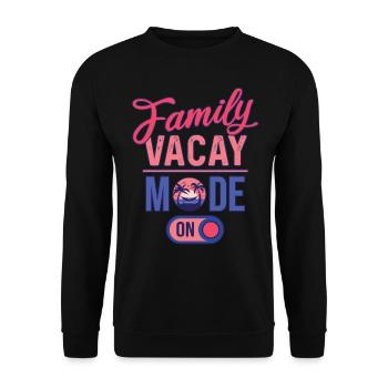 Family Vacay Mode ON | Family Vacation - Unisex Pullover - Schwarz - Vorne - Alina (178cm) & Michal (187cm)