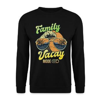 Family Vacay Mode ON | Family Vacation - Unisex Pullover - Schwarz - Vorne - Alina (178cm) & Michal (187cm)