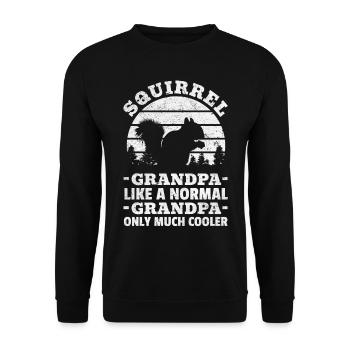 Eichhörnchen Opa wie ein normaler Opa Nur viel - Unisex Pullover - Schwarz - Vorne - Alina (178cm) & Michal (187cm)
