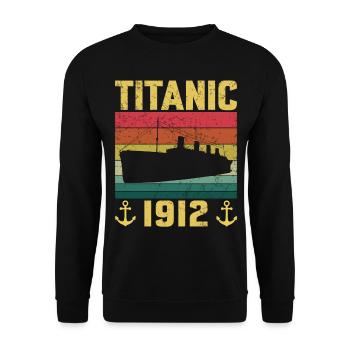 Titanic 1912 Kreuzfahrtschiff - Unisex Pullover - Schwarz - Vorne - Alina (178cm) & Michal (187cm)
