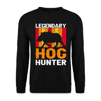 Wildschwein Jagd Jagen Jäger Wild Geschenk - Unisex Pullover - Schwarz - Vorne - Alina (178cm) & Michal (187cm)