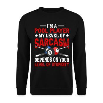Billard Pool Billard Billardkugel Billardkö 8Ball - Unisex Pullover - Schwarz - Vorne - Alina (178cm) & Michal (187cm)