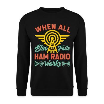 Funk Amateur Funker Funken Radio Hobby Geschenk - Unisex Pullover - Schwarz - Vorne - Alina (178cm) & Michal (187cm)