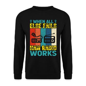 Funk Amateur Funker Funken Radio Hobby Geschenk - Unisex Pullover - Schwarz - Vorne - Alina (178cm) & Michal (187cm)