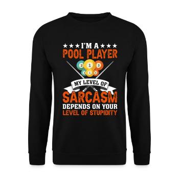 Billard Pool Billard Billardkugel Billardkö 8Ball - Unisex Pullover - Schwarz - Vorne - Alina (178cm) & Michal (187cm)