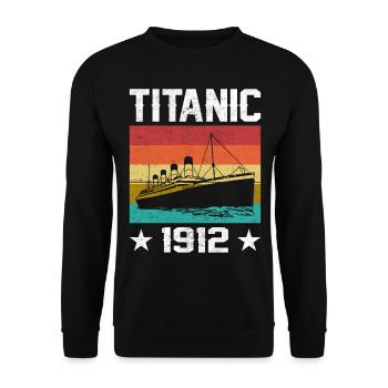 Titanic 1912 Kreuzfahrtschiff - Unisex Pullover - Schwarz - Vorne - Alina (178cm) & Michal (187cm)