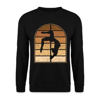 Pole Dancing Acrobatic Pole Dancer - Unisex Sweatshirt - black - Front - Alina (178cm) & Michal (187cm)