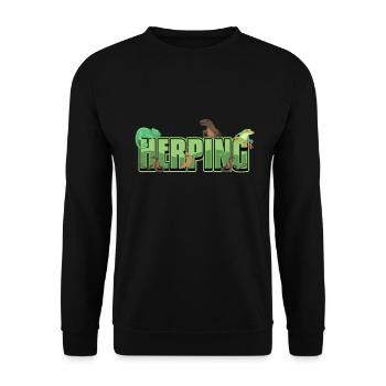 Herping Reptiles Amphibians Herpetologist - Unisex Sweatshirt - black - Front - Alina (178cm) & Michal (187cm)
