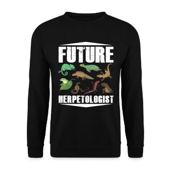 Future herpetologist Reptiles Amphibians - Unisex Sweatshirt - black - Front - Alina (178cm) & Michal (187cm)