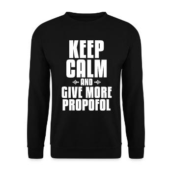Mehr Propofol Anästhesist Anästhesie - Unisex Pullover - Schwarz - Vorne - Alina (178cm) & Michal (187cm)