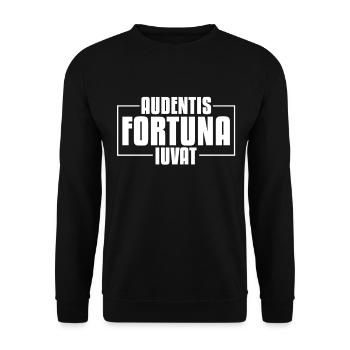 Audentis Fortuna Iuvat Latin proverb - Unisex Sweatshirt - black - Front - Alina (178cm) & Michal (187cm)