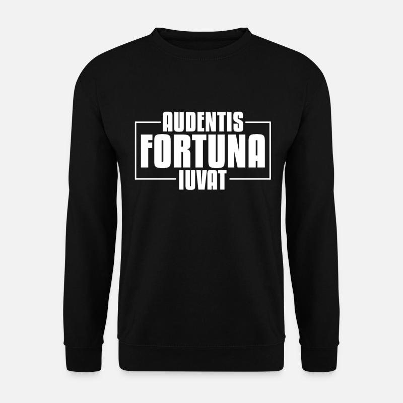 Audentis Fortuna Iuvat Lateinisches Sprichwort - Unisex Pullover - Schwarz
