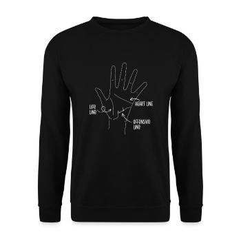 Palm Lire Astrologie Lecture à la main Drôle - Sweat-shirt Unisexe - noir - Devant - Alina (178cm) & Michal (187cm)