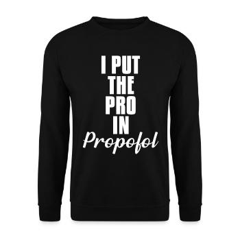 Pro Propofol Anästhesist Anästhesie - Unisex Pullover - Schwarz - Vorne - Alina (178cm) & Michal (187cm)
