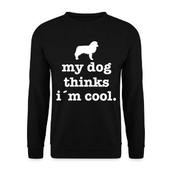 Australischer Schäferhund Hundebesitzer Geschenk - Unisex Pullover - Schwarz - Vorne - Alina (178cm) & Michal (187cm)