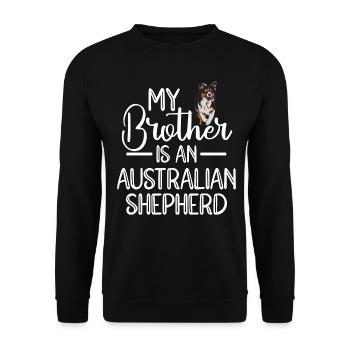 Australischer Schäferhund Hundebesitzer Geschenk - Unisex Pullover - Schwarz - Vorne - Alina (178cm) & Michal (187cm)
