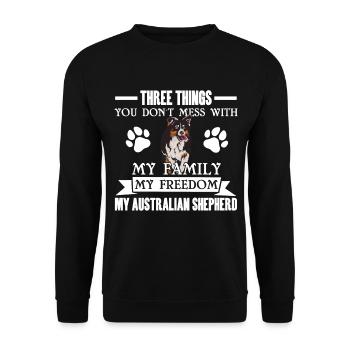 Cadeau de propriétaire de chien de berger australien - Sweat-shirt Unisexe - noir - Devant - Alina (178cm) & Michal (187cm)