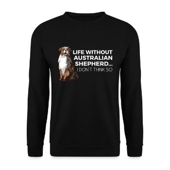 Australischer Schäferhund Hundebesitzer Geschenk - Unisex Pullover - Schwarz - Vorne - Alina (178cm) & Michal (187cm)