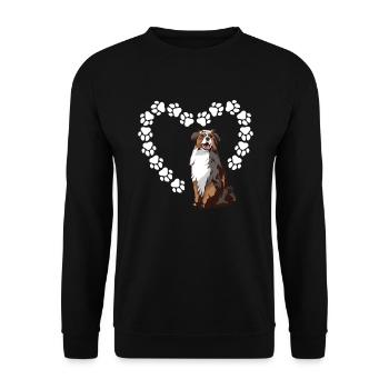 Australischer Schäferhund Hundebesitzer Geschenk - Unisex Pullover - Schwarz - Vorne - Alina (178cm) & Michal (187cm)