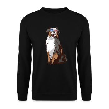 Australischer Schäferhund Hundebesitzer Geschenk - Unisex Pullover - Schwarz - Vorne - Alina (178cm) & Michal (187cm)