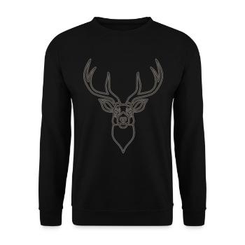 Bois de cerf rouge avec des bois de cerf - Sweat-shirt Unisexe - noir - Devant - Alina (178cm) & Michal (187cm)