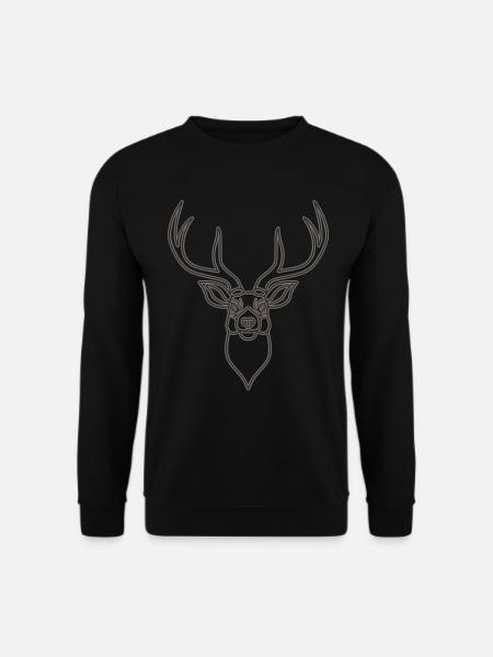 Rothirsch Geweih mit Hirschgeweih - Unisex Pullover - Schwarz