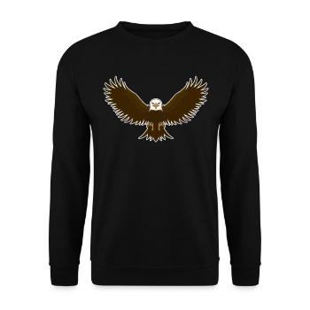 Bird of Prey Animal Eagle Motif with Bird Motif - Unisex Sweatshirt - black - Front - Alina (178cm) & Michal (187cm)