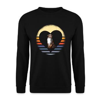 Australischer Schäferhund Hundebesitzer Geschenk - Unisex Pullover - Schwarz - Vorne - Alina (178cm) & Michal (187cm)