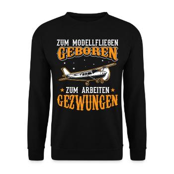 Modellflug Modellfliegen - Unisex Pullover - Schwarz - Vorne - Alina (178cm) & Michal (187cm)