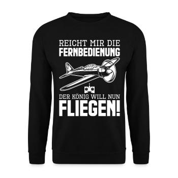 Modellflug Modellbau Modellfliegen - Unisex Pullover - Schwarz - Vorne - Alina (178cm) & Michal (187cm)