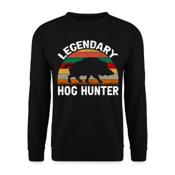 Wildschwein Jagd Jagen Jäger Wild Geschenk - Unisex Pullover - Schwarz - Vorne - Alina (178cm) & Michal (187cm)
