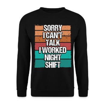 Factory Worker Night Shift Production Job Funny - Unisex Sweatshirt - black - Front - Alina (178cm) & Michal (187cm)