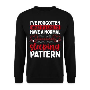 Night Shift Nurse Funny Sleeping Pattern Nursing - Unisex Sweatshirt - black - Front - Alina (178cm) & Michal (187cm)