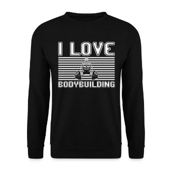 I love bodybuilding - Unisex Pullover - Schwarz - Vorne - Alina (178cm) & Michal (187cm)