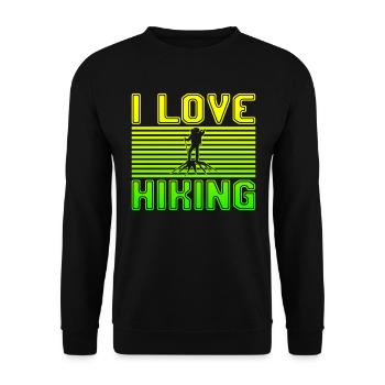 I love hiking - Unisex Pullover - Schwarz - Vorne - Alina (178cm) & Michal (187cm)