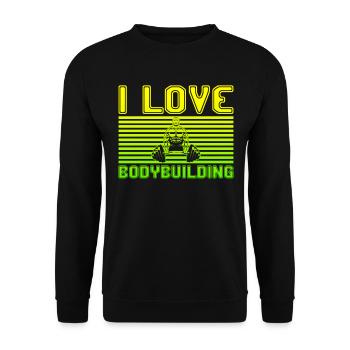 I love bodybuilding - Unisex Pullover - Schwarz - Vorne - Alina (178cm) & Michal (187cm)