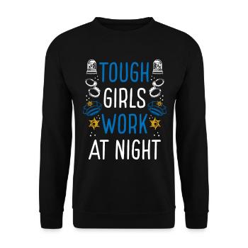 Les policières tough girls travaillent de nuit à la police - Sweat-shirt Unisexe - noir - Devant - Alina (178cm) & Michal (187cm)